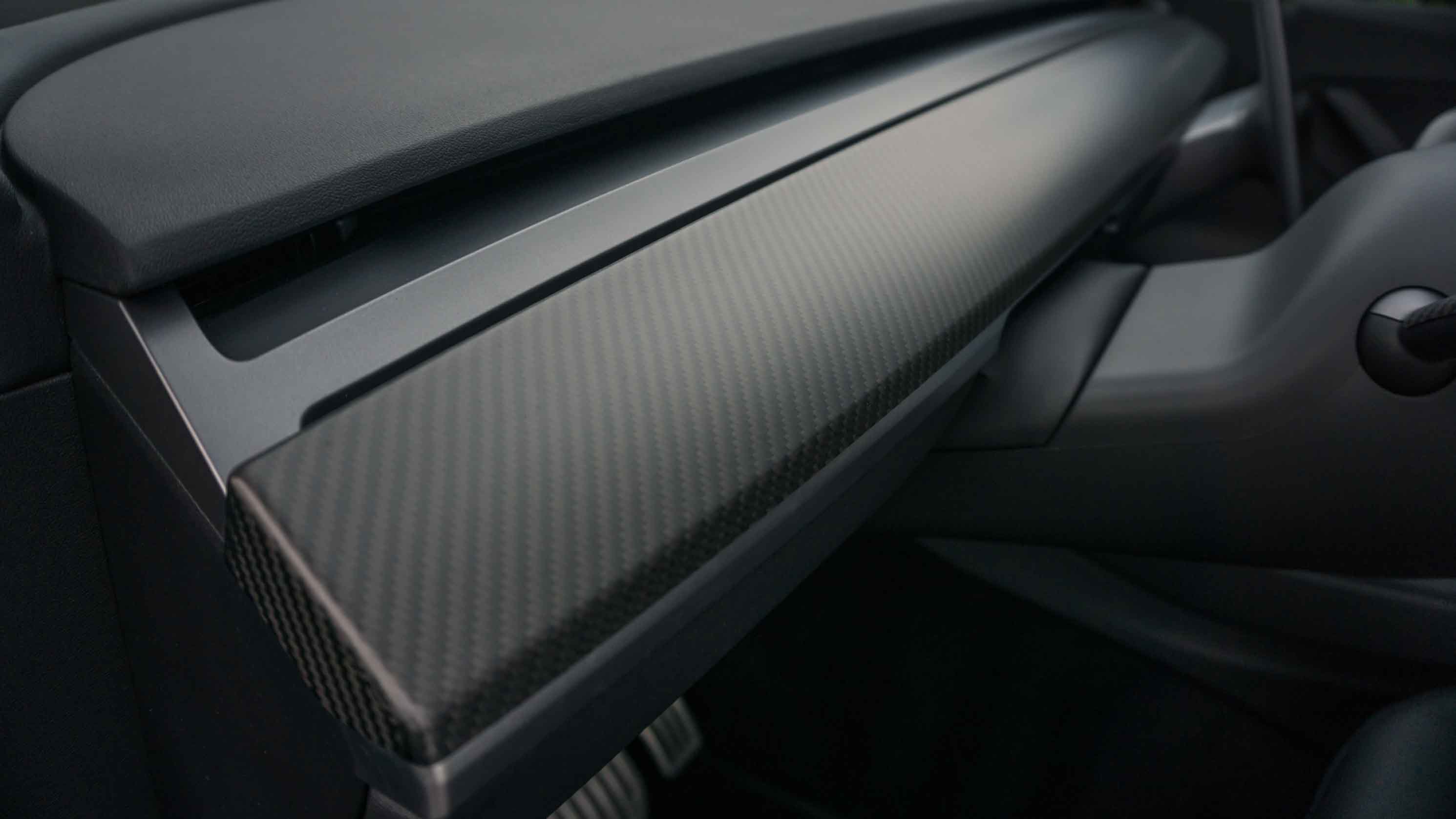 Tesla Model Y 3 Carbon Fiber Interior Accessories Dashboard Side Cover
