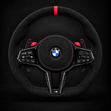 BMW LCI Alcantara Flat Bottom Carbon Fiber Steering Wheel M5 M8 X5 X6 X7 G30 F90 G05 G06 G07 G14 G15 G16