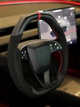 TESLA MODEL 3 HIGHLAND ALCANTARA FLAT BOTTOM SUPERNOVA GLOSS CARBON STEERING WHEEL