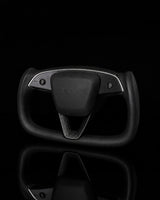 TESLA MODEL 3 HIGHLAND SMOOTH LEATHER YOKE DRY MATTE CARBON STEERING WHEEL (Copy)