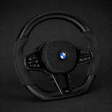 BMW G80 G82 G87 Carbon Fiber Steering Wheel | Alcantara Flat Bottom | M2 M3 M4 VantaBlack