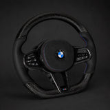 BMW G80 G82 G87 Carbon Fiber Steering Wheel | Perforated Leather Flat Bottom | M2 M3 M4 VantaBlack