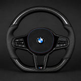BMW G80 G82 G87 Carbon Fiber Steering Wheel | Perforated Leather Flat Bottom | M2 M3 M4 VantaBlack