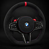 BMW LCI Alcantara Flat Bottom Carbon Fiber Steering Wheel M5 M8 X5 X6 X7 G30 F90 G05 G06 G07 G14 G15 G16