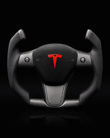 TESLA MODEL 3 / Y PERFORATED LEATHER KNIGHT RIDER DRY CARBON STEERING WHEEL