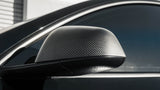 TESLA MODEL 3 REAL CARBON FIBER SIDE REARVIEW MIRROR CAP COVERS IN MATTE & GLOSS